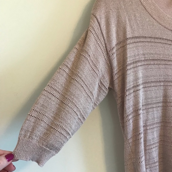 Guess Rose Gold Glitter High Low Sweater - Picture 4 of 7